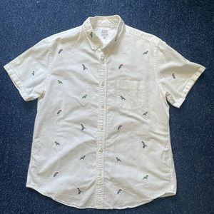 J Crew Embroidered Parrot Button Down Shirt